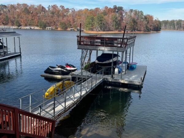 24' x 28' Flat Top with Sundeck Galvanized Steel Dock