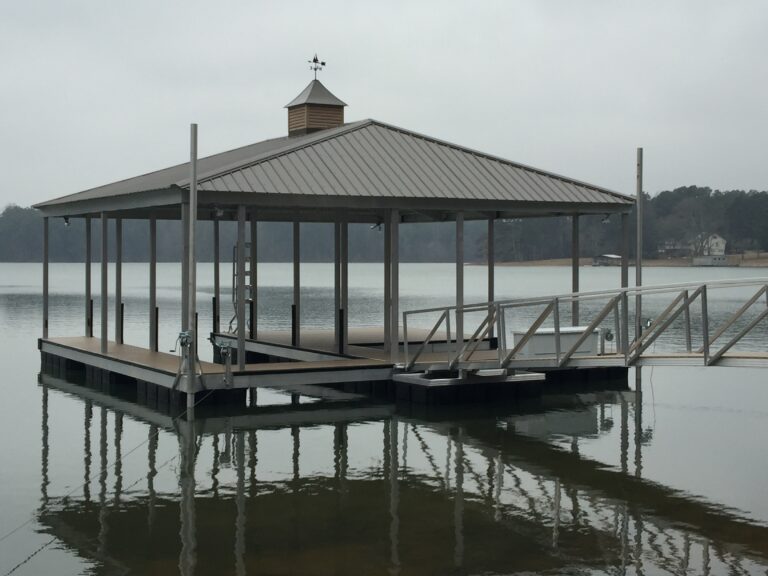 Boat Dock with Hip Roof and Jet Ski Slip