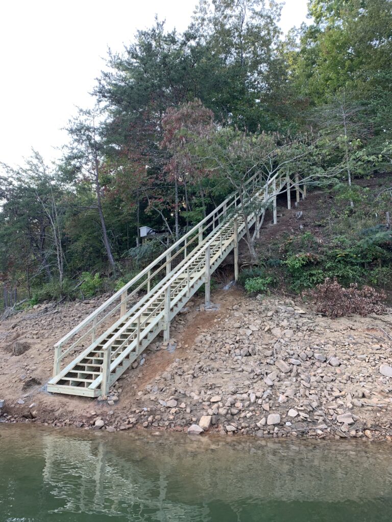 Shoreline Steps on Lake Chatuge by Martin Docks