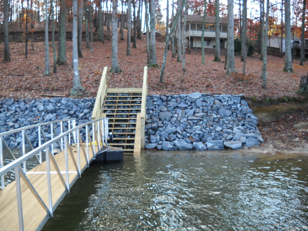 Granite Rock Rip Rap on Lake Lanier | martin Docks