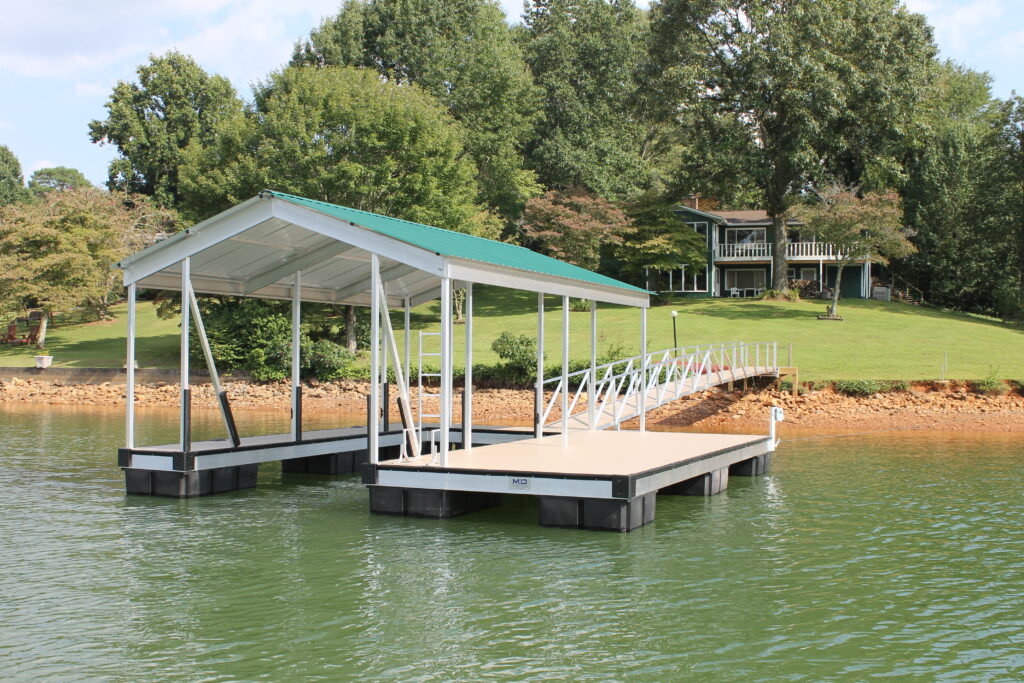 26' x 28' Gable Roof Aluminum Dock