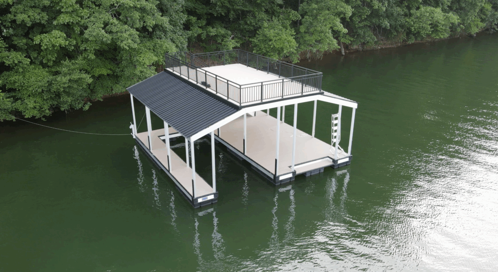 Dock Builder on Lake Fontana custom floating dock Smoky Mountains shoreline
