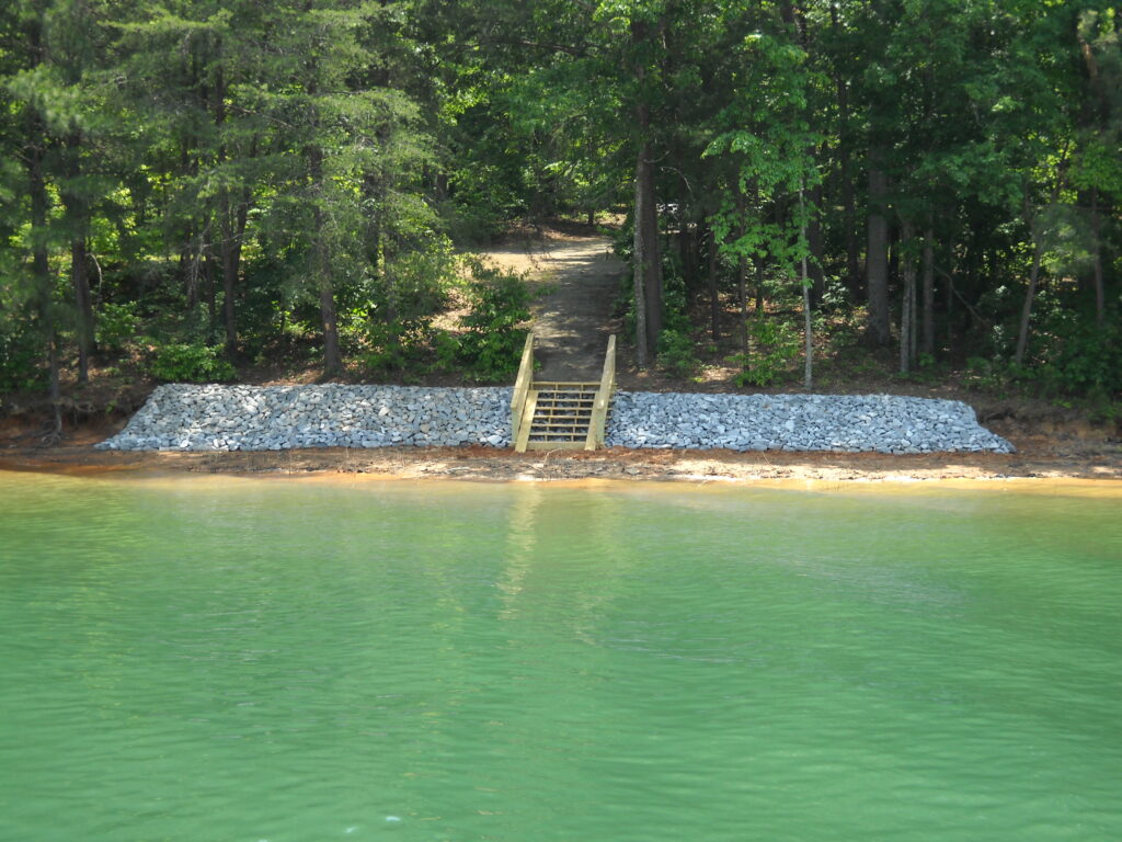 Rip Rap erosion control and shoreline stabilization hiawassee ga lake chatuge